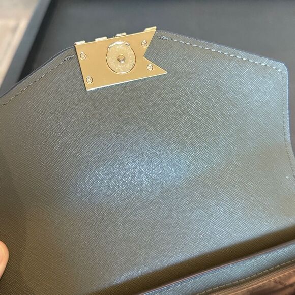 Michael Kors Olive Green  and Gold Logo Crossbody Bag - Picture 8 of 12